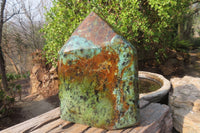 Polished "African Turquoise" Chrysocolla Point x 1 From South Africa - Toprock Gemstones and Minerals