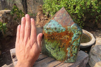 Polished "African Turquoise" Chrysocolla Point x 1 From South Africa - Toprock Gemstones and Minerals