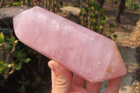 Polished Double Terminated Rose Quartz Points x 3 From Madagascar - Toprock Gemstones and Minerals