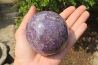 Polished Lepidolite with Pink Rubellite Spheres x 2 From Ambatondrazaka, Madagascar - Toprock Gemstones and Minerals