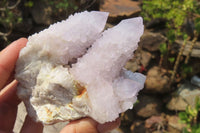 Natural Lilac Amethyst Spirit Quartz Clusters x 4 From Boekenhouthoek, South Africa - Toprock Gemstones and Minerals