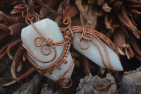 Polished Mixed Copper Wire Wrapped Pendants x 6 From Southern Africa - Toprock Gemstones and Minerals