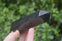 Polished Black Basalt Point-Prism x 6 From Antsirabe, Madagascar - Toprock Gemstones and Minerals