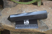 Polished Black Basalt Point-Prism x 6 From Antsirabe, Madagascar - Toprock Gemstones and Minerals
