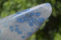 Polished Rare Blue Spinel Spotted Quartz Standing Free Forms x 2 From Madagascar - Toprock Gemstones and Minerals