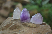 Polished Smokey Amethyst Window Quartz Point-Prism x 20 From Akansobe, Madagascar - Toprock Gemstones and Minerals
