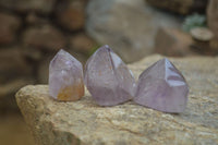 Polished Smokey Amethyst Window Quartz Point-Prism x 20 From Akansobe, Madagascar - Toprock Gemstones and Minerals