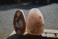 Polished Snow / Orca Agate Standing Free Forms x 4 From West Coast, Madagascar - Toprock Gemstones and Minerals