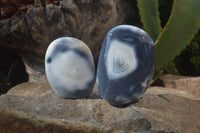 Polished Snow / Orca Agate Standing Free Forms x 4 From West Coast, Madagascar - Toprock Gemstones and Minerals