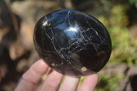Polished Black Tourmaline Standing Free Forms x 3 From Madagascar - Toprock Gemstones and Minerals