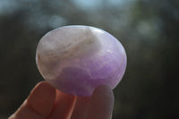 Polished Chevron Amethyst Galet-Palm Stones x 12 from Madagascar - Toprock Gemstones and Minerals