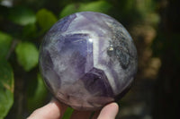 Polished Chevron Amethyst Sphere x 1 from Madagascar - Toprock Gemstones and Minerals