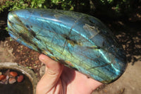 Polished Labradorite Standing Free Forms x 2 From Tulear, Madagascar - Toprock Gemstones and Minerals