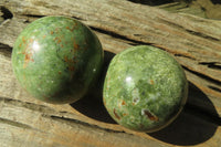 Polished Chrysoprase Spheres x 6 From Ambatondrazaka, Madagascar - Toprock Gemstones and Minerals