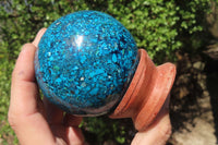 Polished Chrysocolla Conglomerate Spheres x 2 From Congo - Toprock Gemstones and Minerals