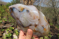 Polished Banded Agate Flame Sculpture x 1 From Madagascar - Toprock Gemstones and Minerals