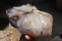 Polished Banded Agate Flame Sculpture x 1 From Madagascar - Toprock Gemstones and Minerals
