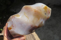 Polished Banded Agate Flame Sculpture x 1 From Madagascar - Toprock Gemstones and Minerals