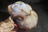 Polished Banded Agate Flame Sculpture x 1 From Madagascar - Toprock Gemstones and Minerals