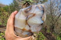 Polished Banded Agate Flame Sculpture x 1 From Madagascar - Toprock Gemstones and Minerals