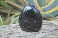 Polished Black Tourmaline Standing Free Forms x 3 From Madagascar - Toprock Gemstones and Minerals