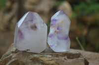 Polished Smokey Amethyst Window Quartz Points x 12 From Akansobe, Madagascar - Toprock Gemstones and Minerals