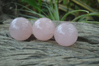 Polished Rose Quartz Sphere-Balls x 4 From Madagascar - Toprock Gemstones and Minerals