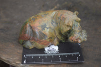 Polished Mixed Stone Hippo Carvings x 3 From Zimbabwe - Toprock Gemstones and Minerals