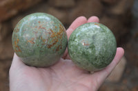 Polished Green Chrysoprase Sphere-Balls x 6 From Madagascar - Toprock Gemstones and Minerals