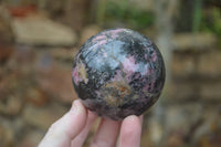 Polished Rhodonite Sphere-Balls x 3 From Ambindavato, Madagascar - Toprock Gemstones and Minerals