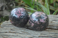 Polished Rhodonite Sphere-Balls x 3 From Ambindavato, Madagascar - Toprock Gemstones and Minerals