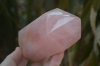 Polished Rose Quartz Point-Prisms x 3 From Madagascar - Toprock Gemstones and Minerals