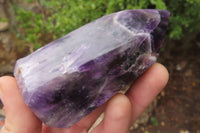 Polished Chevron Amethyst Points x 2 From Zambia - Toprock Gemstones and Minerals