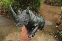 Polished Verdite Rhino Carving x 1 From Zimbabwe - Toprock Gemstones and Minerals