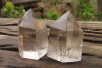 Polished Smokey Phantom Quartz Points x 7 From Madagascar - Toprock Gemstones and Minerals