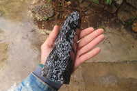 Polished Gabbro / Merlinite Points x 2 From Madagascar - Toprock Gemstones and Minerals