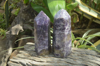 Polished Lepidolite with Pink Rubellite Points x 2 From Ambatondrazaka, Madagascar - Toprock Gemstones and Minerals