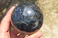 Polished Iolite Water Sapphire Spheres x 2 From Madagascar - Toprock Gemstones and Minerals