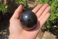 Polished Black Basalt Spheres x 12 From Madagascar - Toprock Gemstones and Minerals