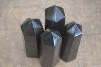 Polished Black Basalt Points x 6 From Madagascar - Toprock Gemstones and Minerals