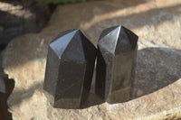 Polished Black Basalt Points x 6 From Madagascar - Toprock Gemstones and Minerals