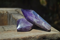 Polished Chevron Amethyst Points x 6 From Zambia - Toprock Gemstones and Minerals