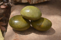Polished Green Opal Palm Stones x 12 From Madagascar - Toprock Gemstones and Minerals