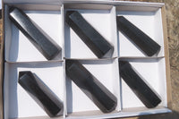 Polished Black Basalt Points x 6 From Antsirabe, Madagascar - Toprock Gemstones and Minerals