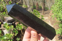 Polished Black Basalt Points x 6 From Antsirabe, Madagascar - Toprock Gemstones and Minerals