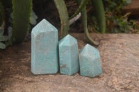 Polished Amazonite Points x 3 from Madagascar - Toprock Gemstones and Minerals