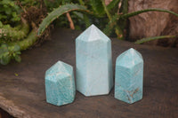 Polished Amazonite Points x 3 from Madagascar - Toprock Gemstones and Minerals