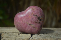 Polished Rhodonite Gemstone Hearts x 4 From Madagascar - Toprock Gemstones and Minerals