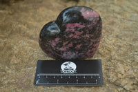Polished Rhodonite Gemstone Hearts x 4 From Madagascar - Toprock Gemstones and Minerals