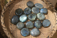 Polished Labradorite Palm Stones x 20 From Tulear, Madagascar - Toprock Gemstones and Minerals